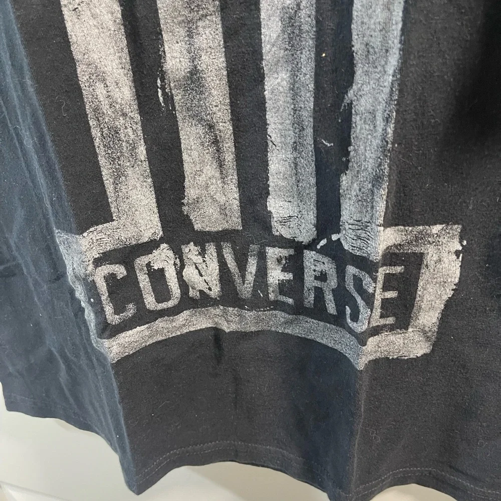 Converse Black Short-Sleeve Tee with Gray Number & Stars Graphic